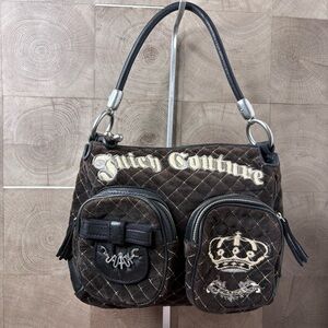 vintage Juicy Couture quilted velour shoulder bag